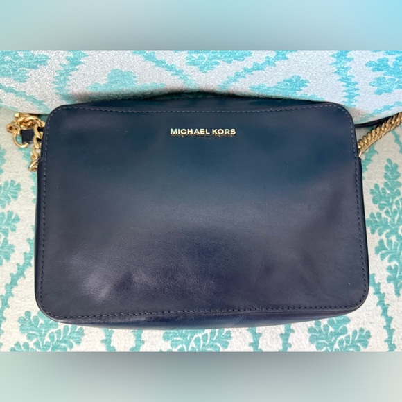 Michael Kors Jet Set floral leather crossbody navy blue - Picture 10 of 10